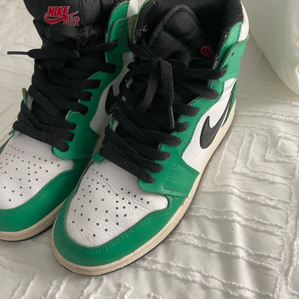 Nike Air Green and White High-Top Sneakers